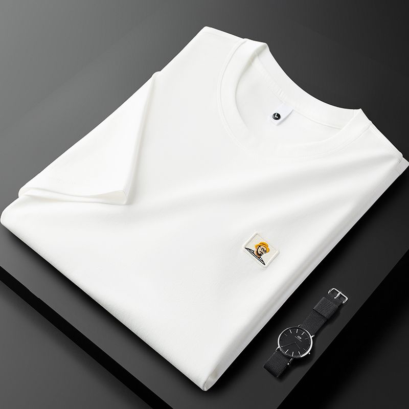 Imported T-Shirt with Cartoon Character Patch Logo and Relaxed Fit