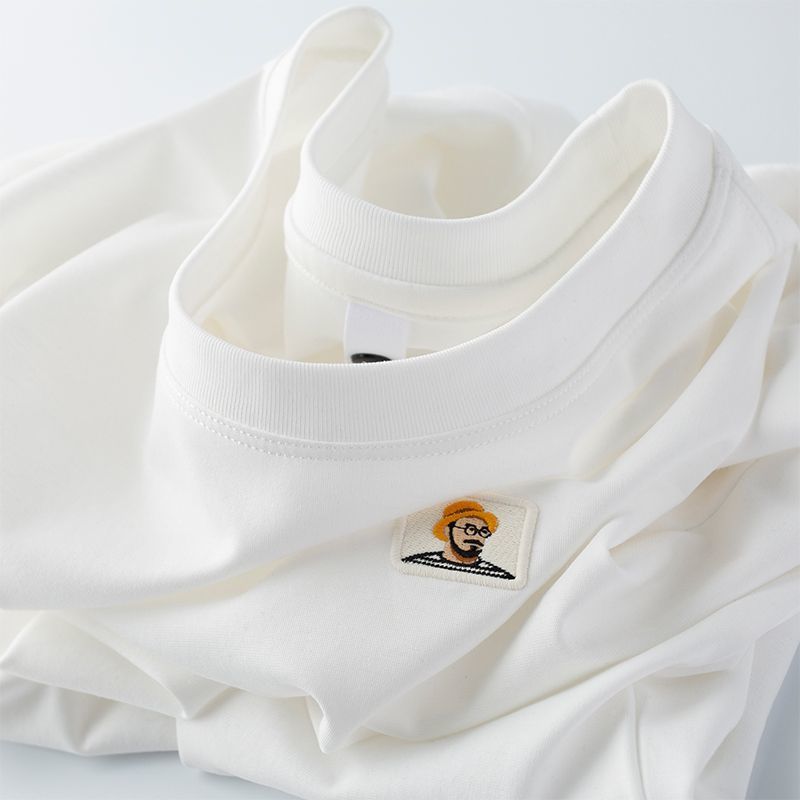 Imported T-Shirt with Cartoon Character Patch Logo and Relaxed Fit