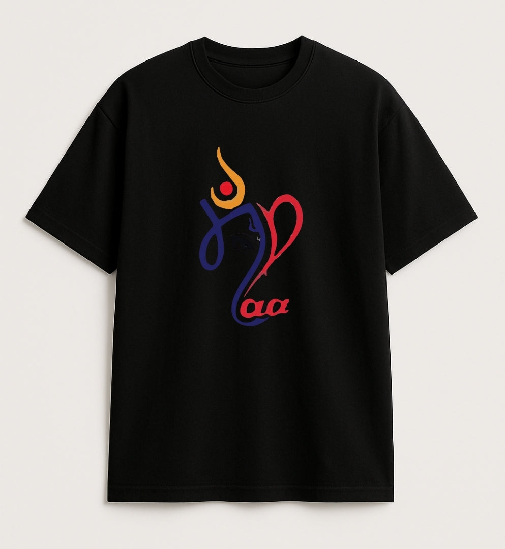 "Celestial Blessings – Luxury Ganesha Print Tee"