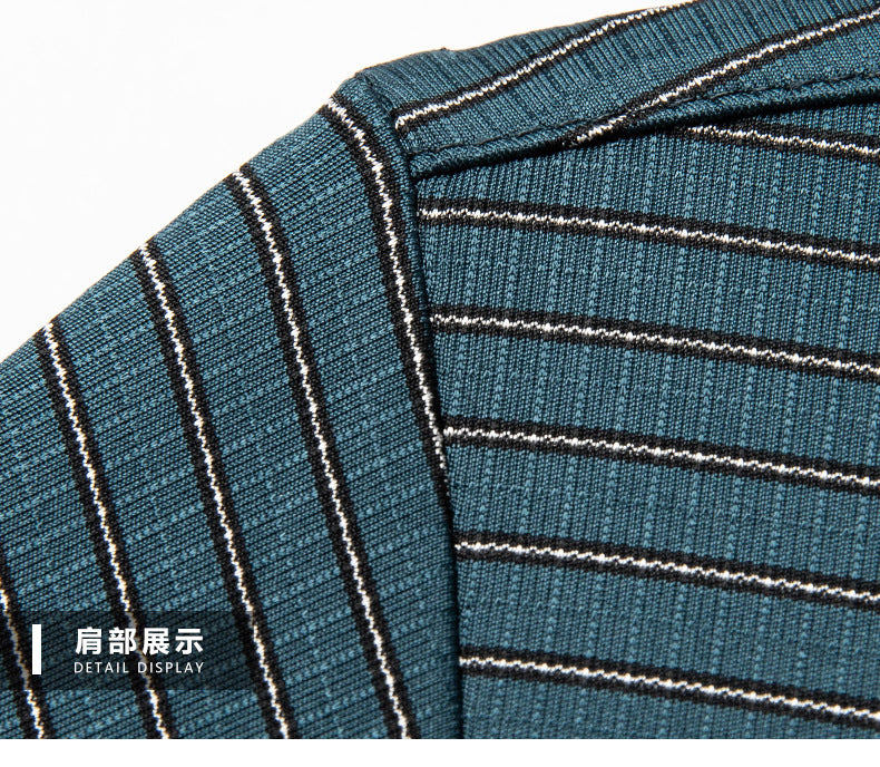 Imported Trendy Stripe Short Sleeve Men's Polo T Shirt For Daily Wear