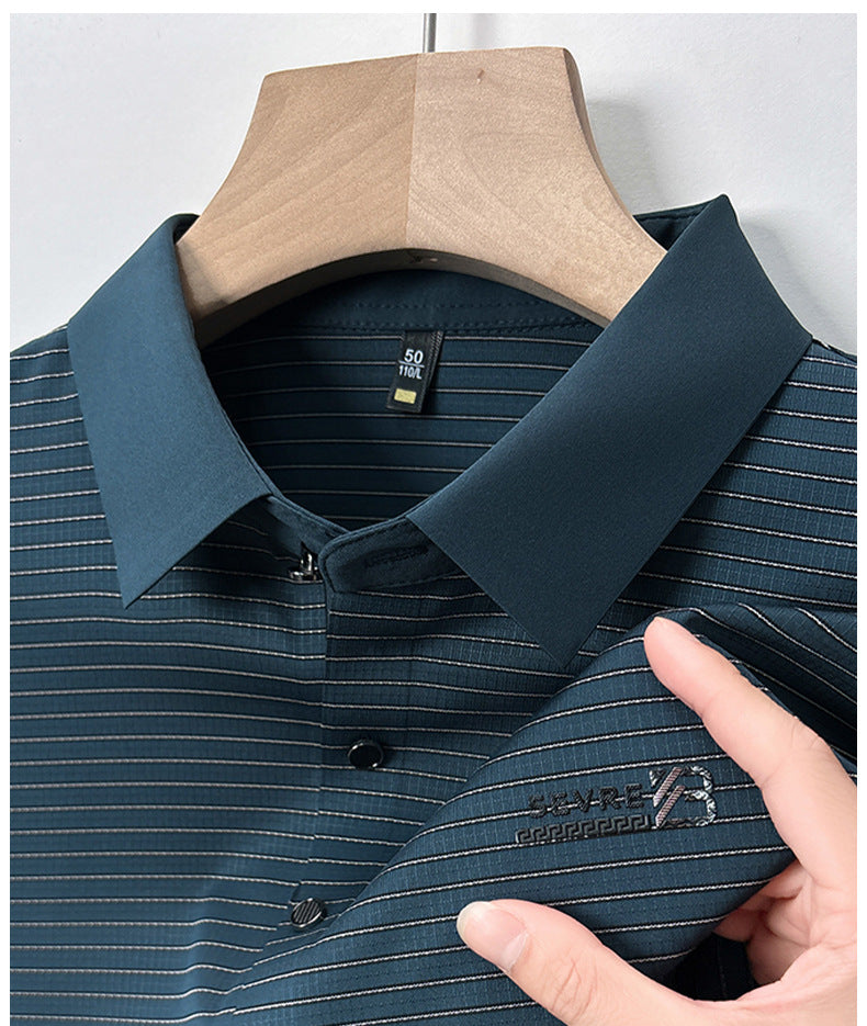 Imported Trendy Stripe Short Sleeve Men's Polo T Shirt For Daily Wear