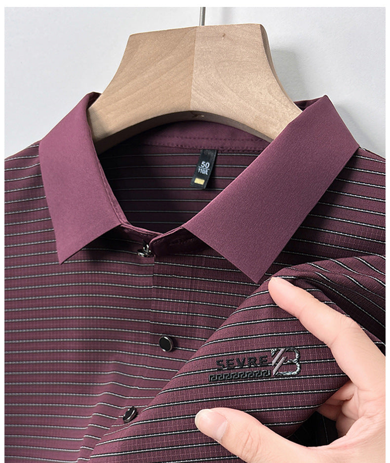 Imported Trendy Stripe Short Sleeve Men's Polo T Shirt For Daily Wear