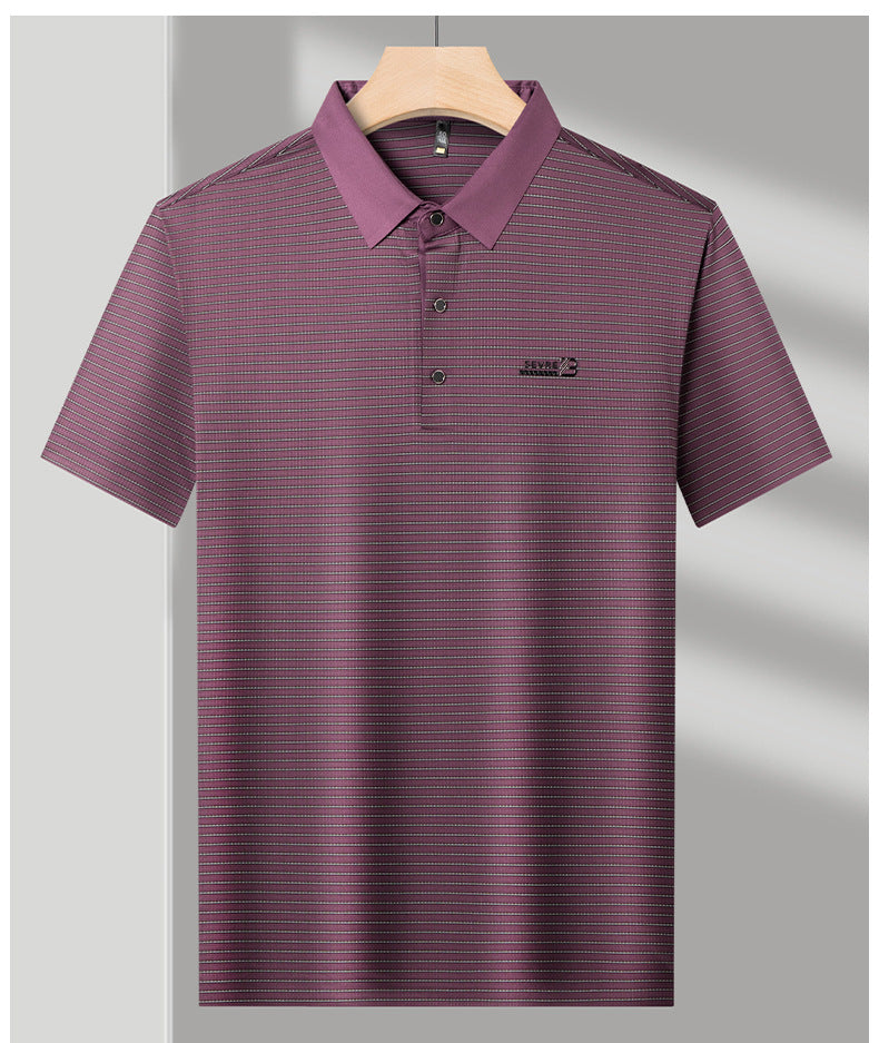 Imported Trendy Stripe Short Sleeve Men's Polo T Shirt For Daily Wear